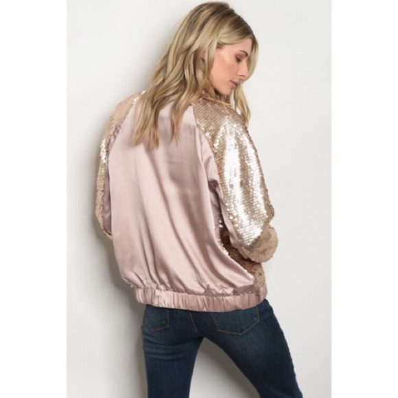 HPGold Sequin Bomber Jacket NWT - Picture 3 of 3